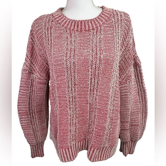 Stitch + Feather Cozy Danika Two Tone Sweater in Mauve Size S - Picture 2 of 13